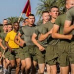 Recruits in a Company Run at MCRD Marine Corps Recruit Depot, San Diego - U.S. Marine Corps photo by LCpl. Grace Kindred