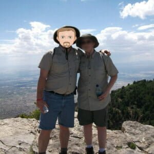 My son and I at Baldy Summit
