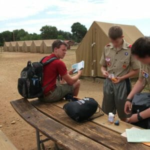 Aaron talking to the boys about their medications