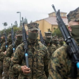 Recruits wearing masks Recruits wearing masks