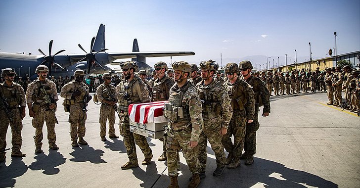 Joint Task Force-Crisis Response carrying a fallen member