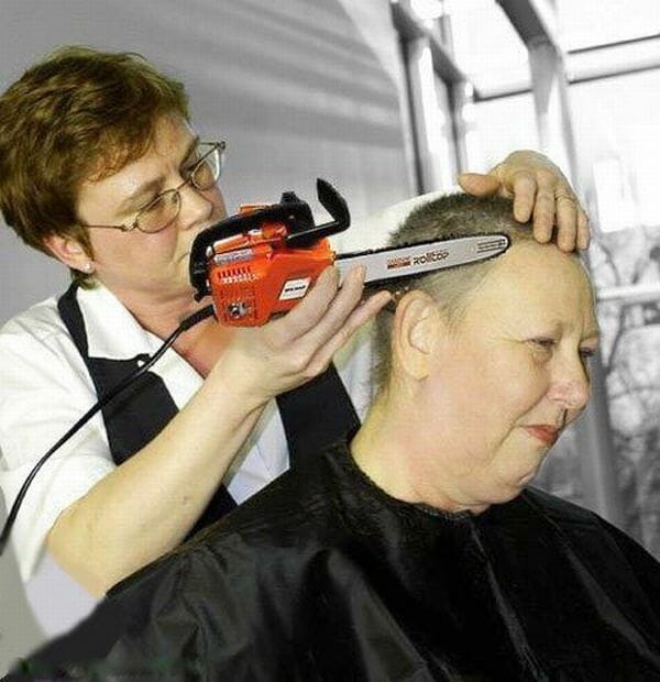 Chainsaw haircut