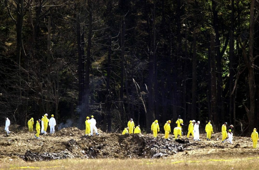 Crews investigating the crash site