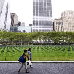 "Collective Memory" in New York City's Bryant Park.