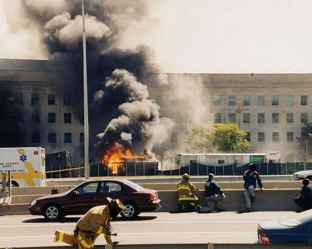 This undated photo provided by the FBI shows damage to the Pentagon caused during the 9/11 attacks.