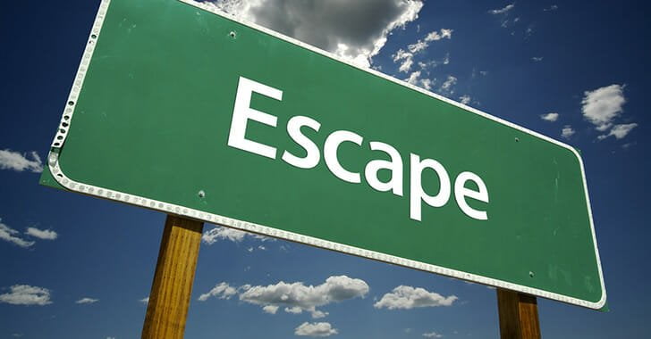 Escape road sign