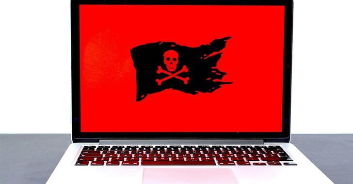 Laptop with Pirate Flag on the Screen