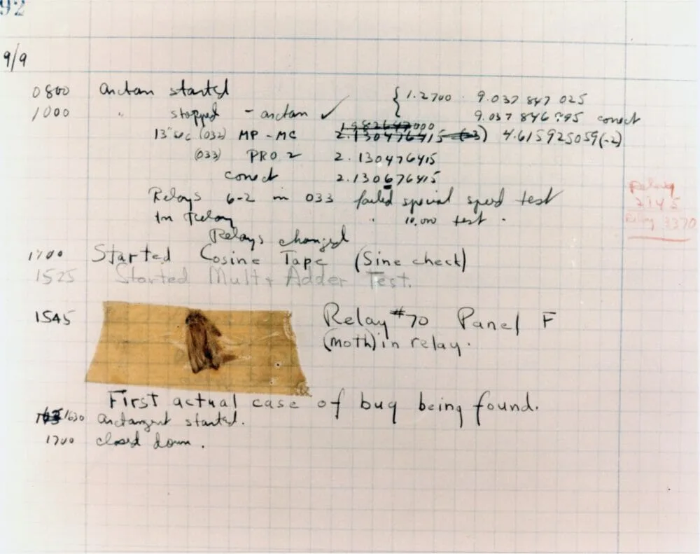 Close up of the log book