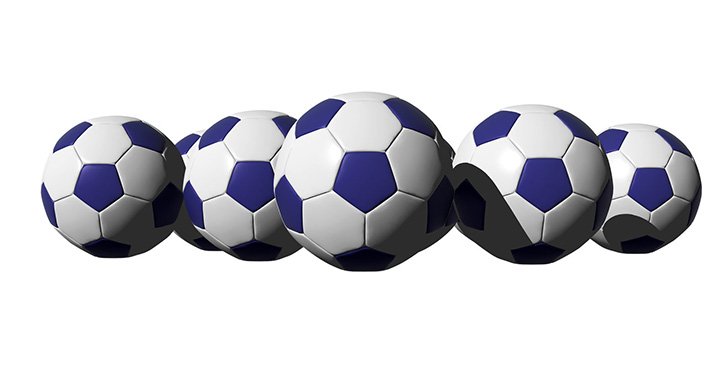 Blue and White Soccer Balls
