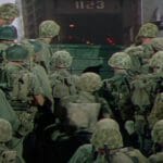 A LVT leaving the USS Sedgwick County (LST-1123)-196 A LVT leaving the USS Sedgwick County (LST-1123)