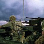 The Marines on one of the LVT-367 The Marines on one of the LVT