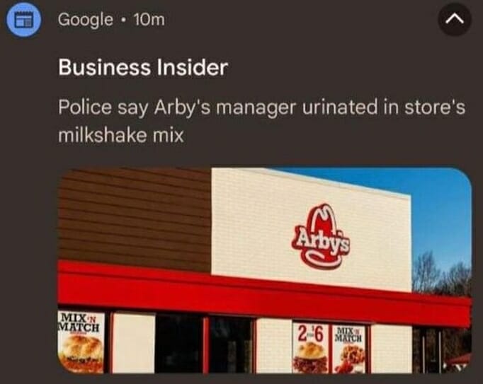 Police say Arby's manager urinated in store's milkshake mix