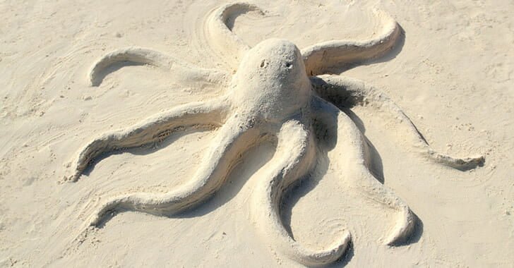 Octopus made out of sand