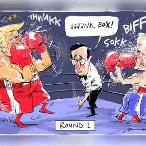 President Trump and Biden in the ring - Artwork from The Australian https://www.theaustralian.com.au/