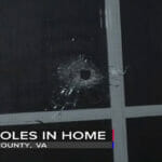 Bullet hole in window Bullet hole in window