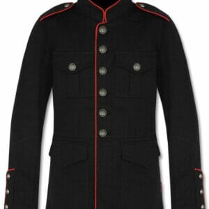 Black Military Jacket with Red Lining from KiltsandJacks.com - $149