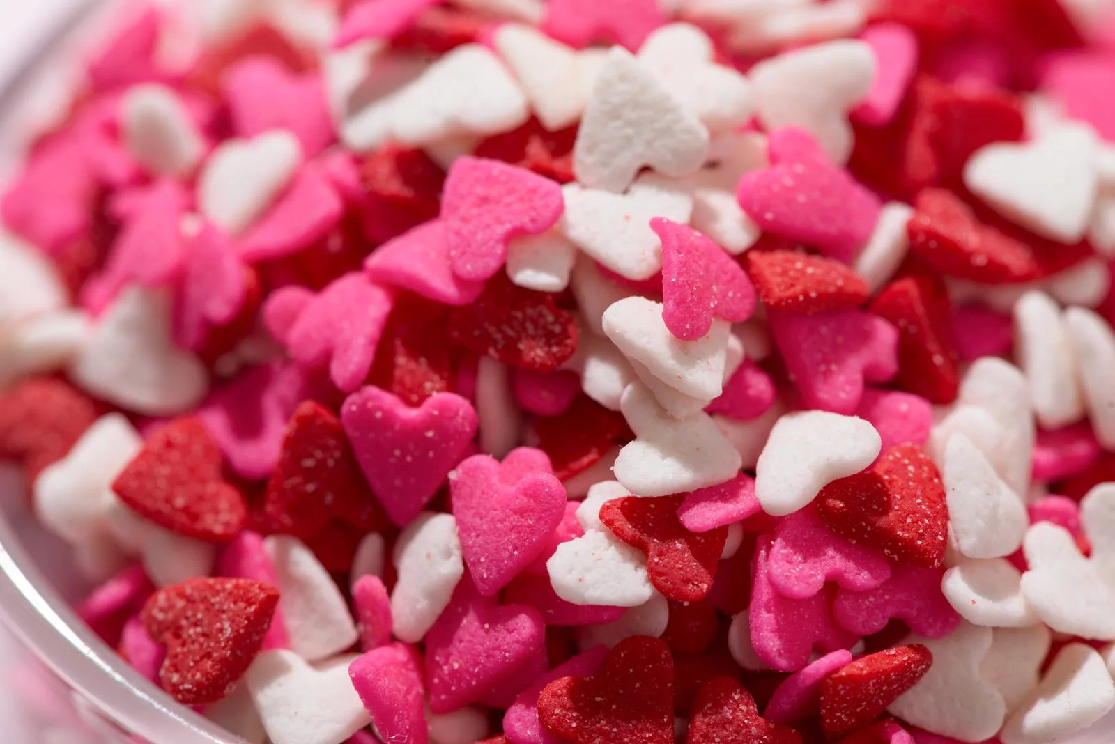 Valentines Day. Close-up of colorful candy hearts.