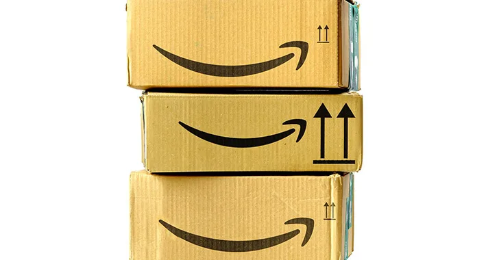 Three Amazon boxes