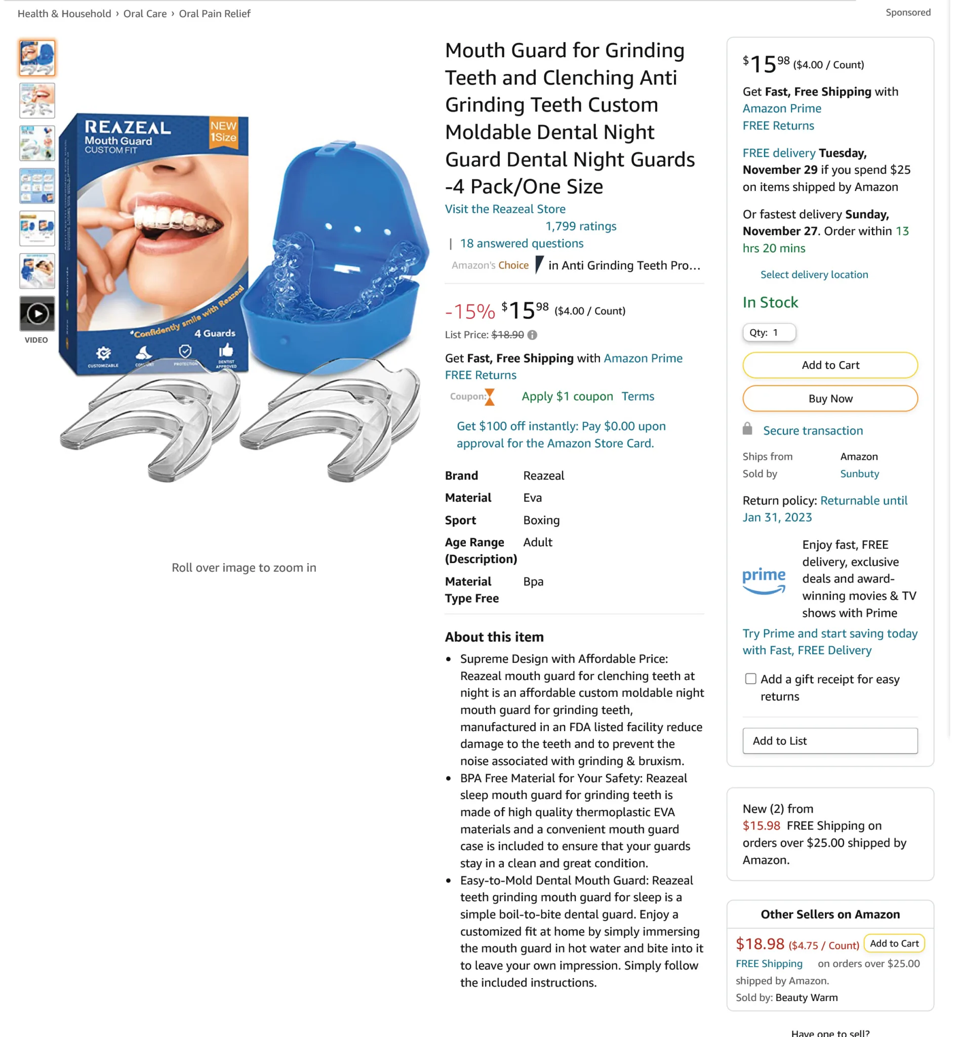 mouth guards from Amazon - Soliciting 5-star reviews