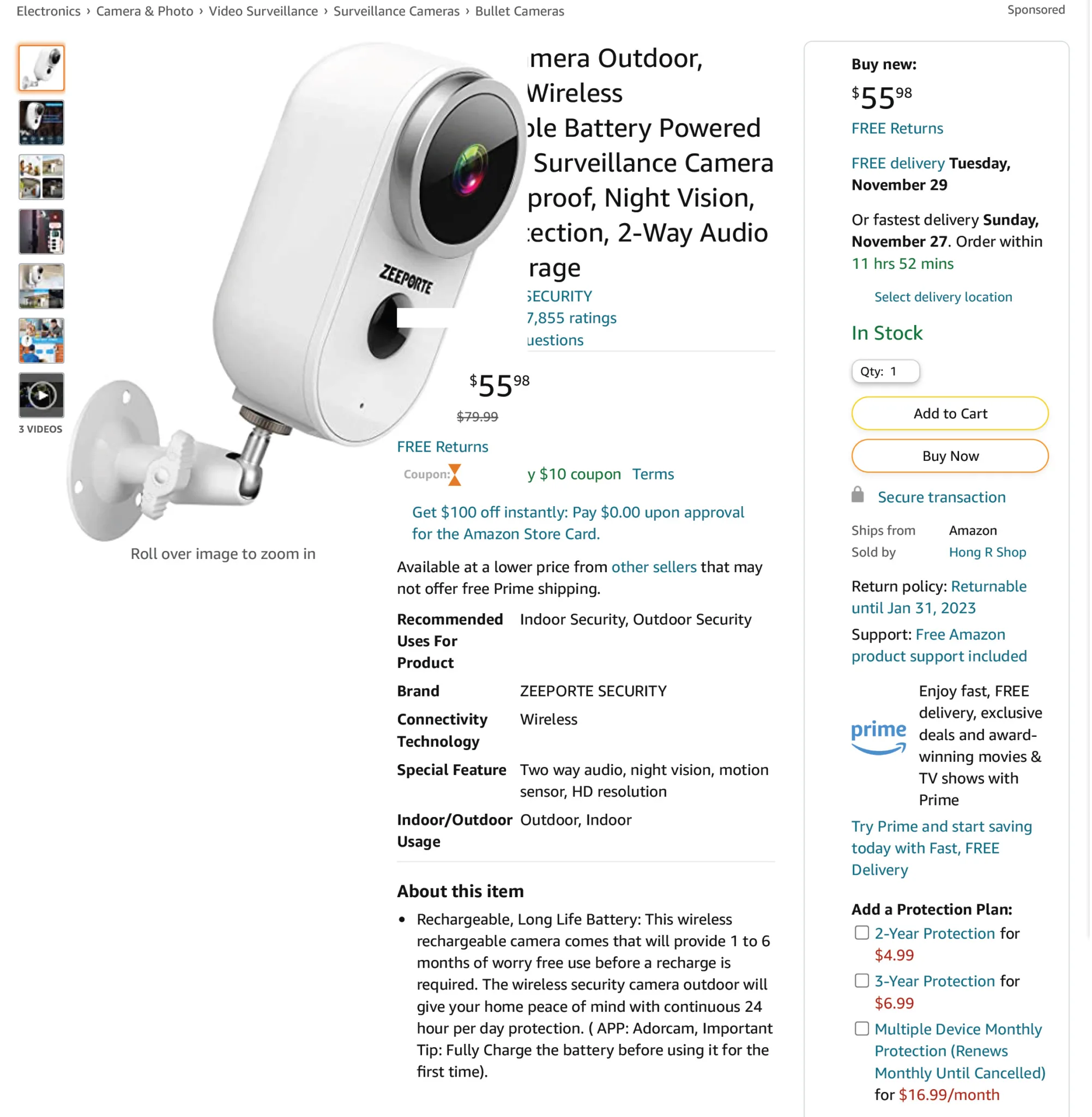 Wireless security cameras from Amazon