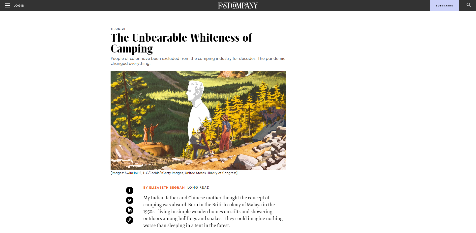 Fast Company - The Unbearable Whiteness of Camping