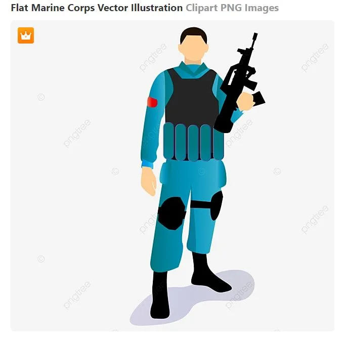 Flat Marine Corps Vector Illustration Clipart PNG Images