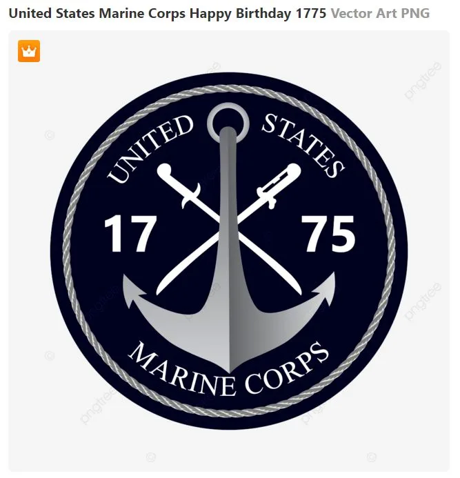 United States Marine Corps Happy Birthday 1775 Vector Art PNG