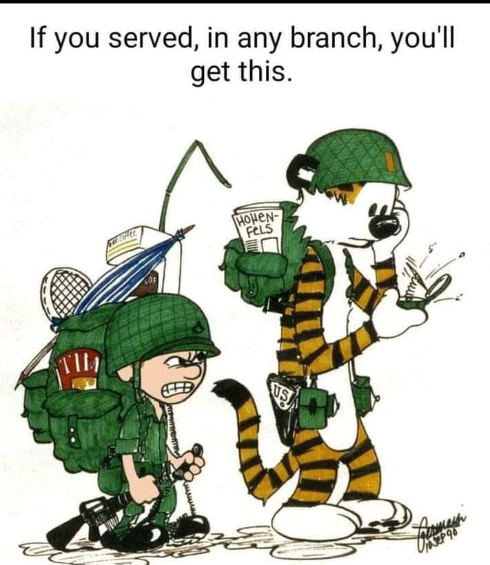 Calvin & Hobbs - Lt Hobbs getting lost with a compass